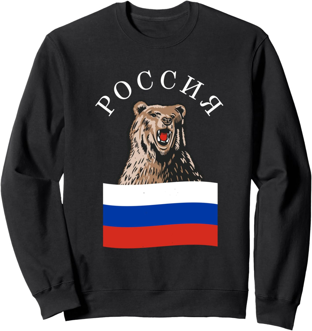 Russland Bär Russische Flagge Nationalität Stolz Moskau Russen Sweatshirt