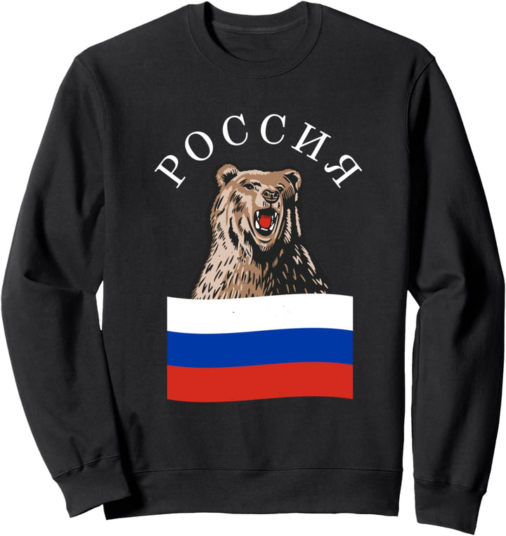 Russland Bär Russische Flagge Nationalität Stolz Moskau Russen Sweatshirt