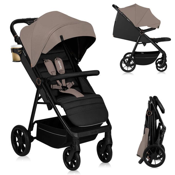 LIONELO MIRA Buggy bis zu 22 kg von 6 Monaten bis 4 Jahren Schwenkbare 360° Räder Volle Stossdämpfun