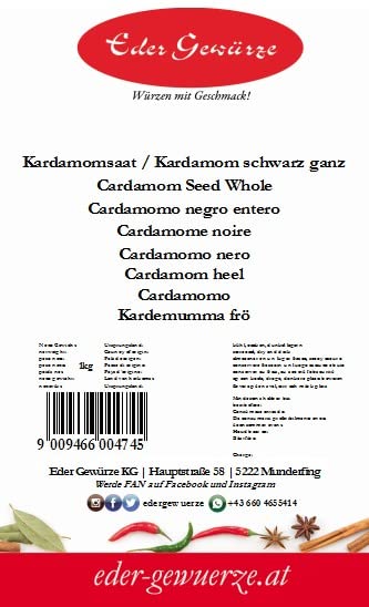 Eder Gewürze - Kardamom schwarz ganz - 1kg