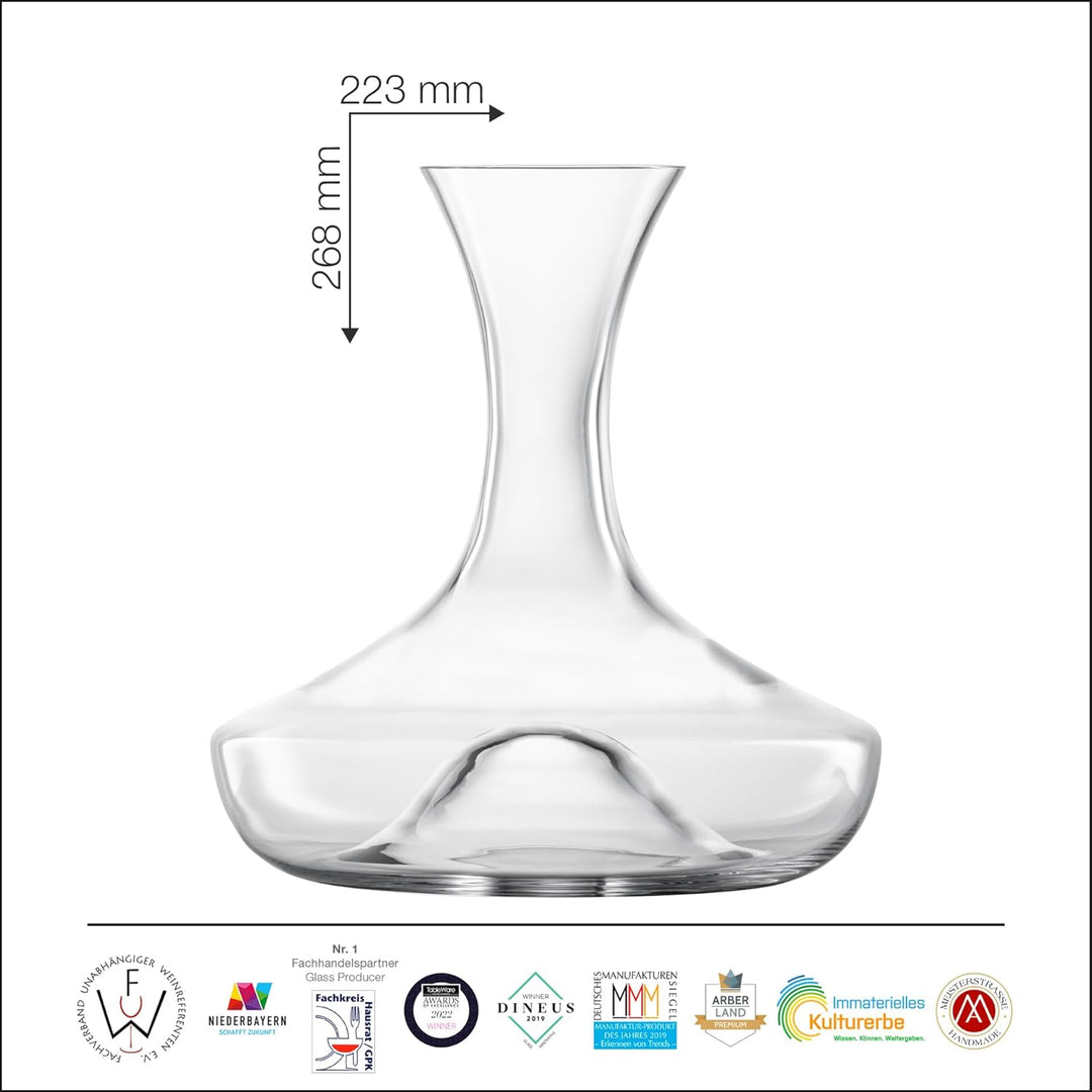EISCH Wein Dekanter Set Together 0,75 l (4-tlg), handgefertigter Dekanter mit No Drop Effekt aus Kri