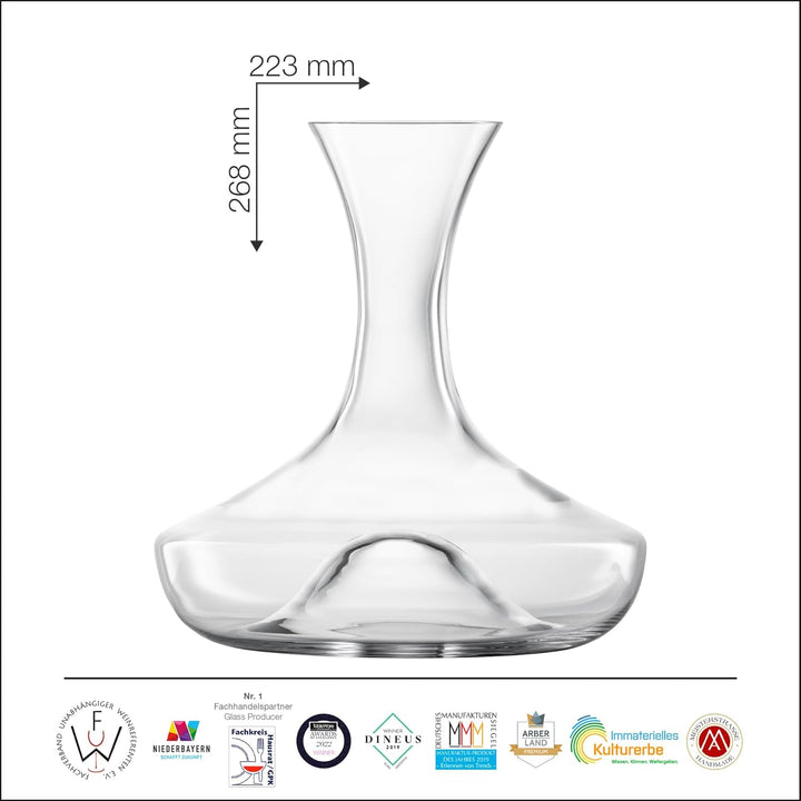 EISCH Wein Dekanter Set Together 0,75 l (4-tlg), handgefertigter Dekanter mit No Drop Effekt aus Kri