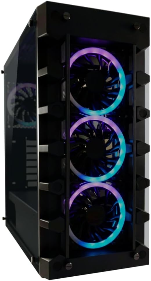 LC-Power Gaming-Gehäuse 709B Solar_System_X – ATX, Micro-ATX, Mini-ITX kompatibel, RGB-Hartglas-Fron