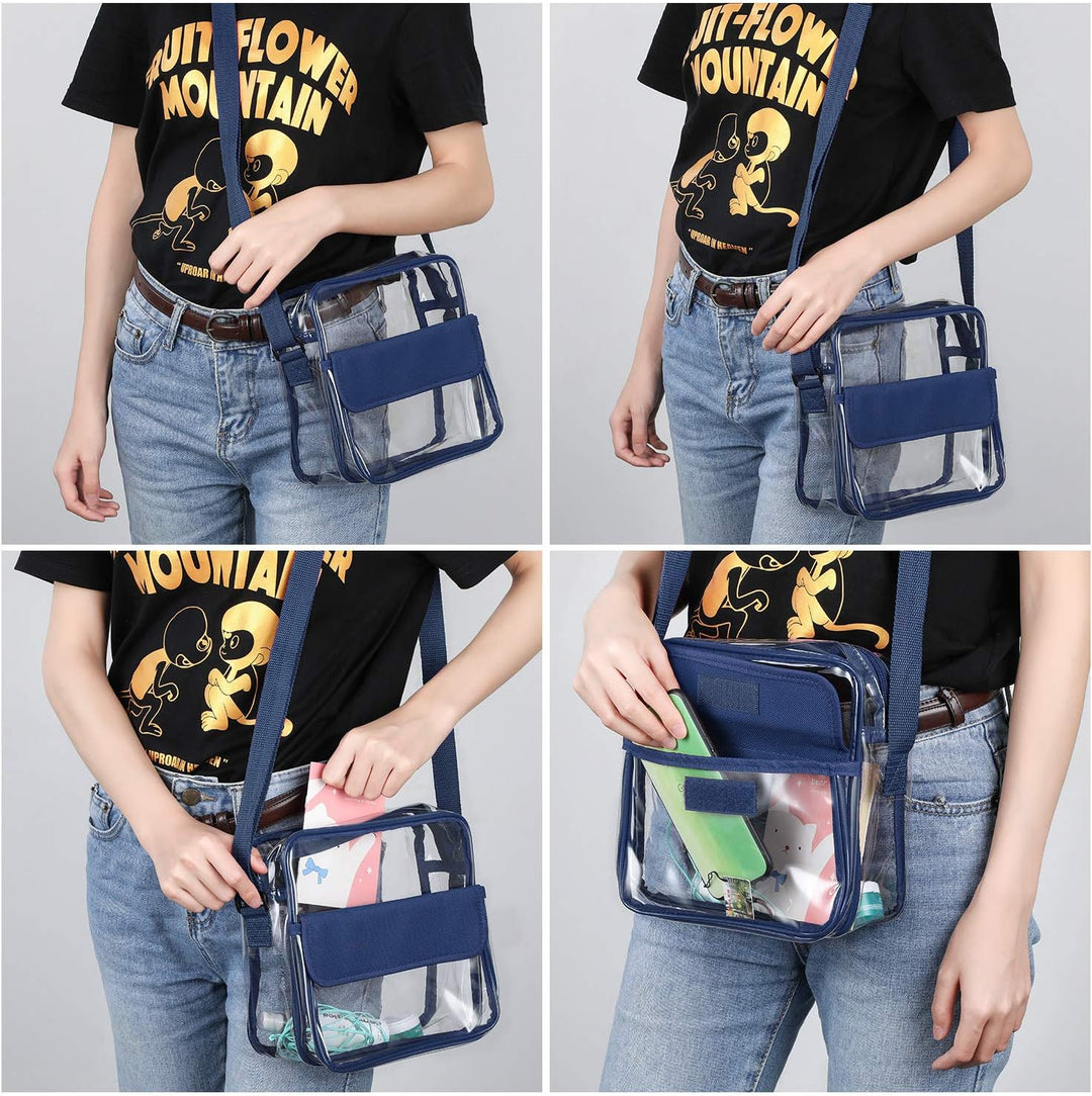 QKURT Klare Brieftasche mit verstellbarem Gurt, Concert Stadium Approved Clear Bag Transparent Purse