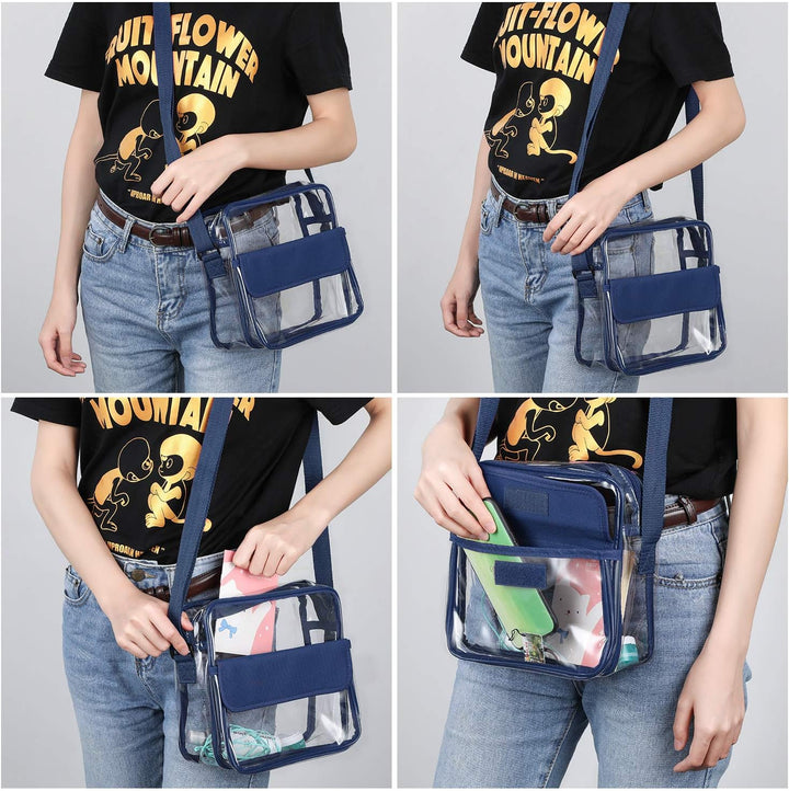 QKURT Klare Brieftasche mit verstellbarem Gurt, Concert Stadium Approved Clear Bag Transparent Purse