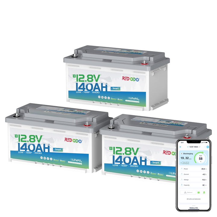 Redodo [3PACK] 12V 140Ah H190 Bluetooth LiFePO4 Batterie mit 189mm Höhe, 1792Wh Tiefzyklus Lithium B