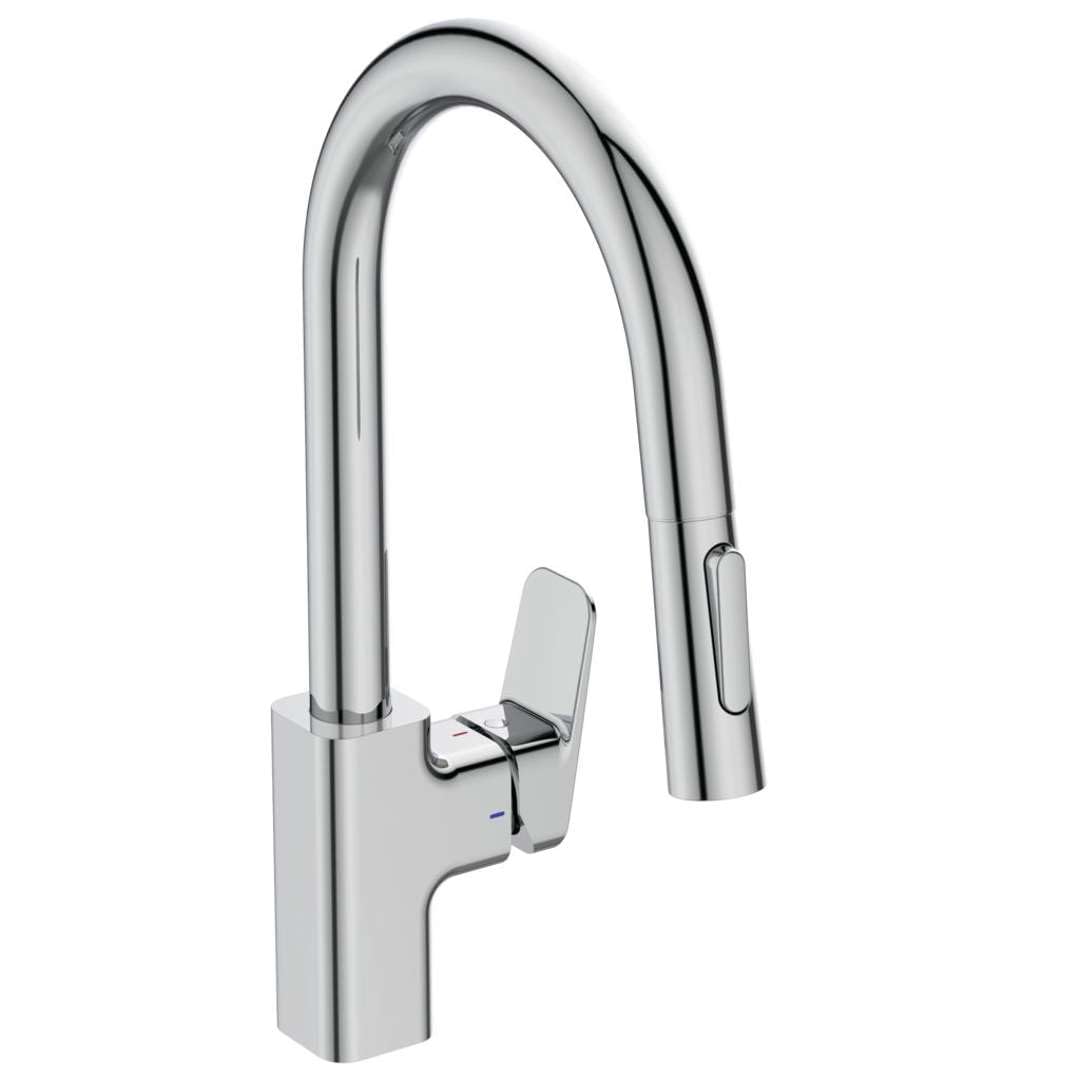 Ideal Standard BD338AA Ceraplan Küchenarmatur hoher Auslauf mit Handbrause 2-Funktions-Handbrause, m
