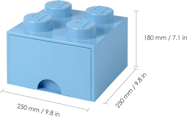 Room Copenhagen Schublade Brick drawer 4", Plastik, Hellblau, 25 x 25 x 18 cm Legion/Light Royal Blu