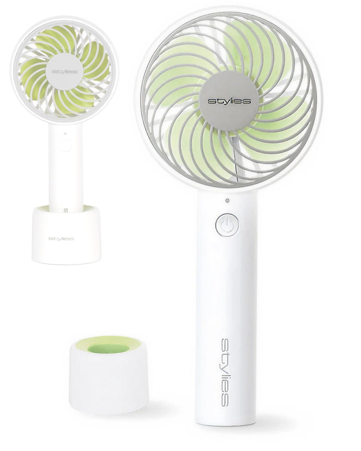 Premium Handventilator Akku aufladbar, Mini Ventilator für die Hand, Akku Ventilator mit 3 Stufen, 2