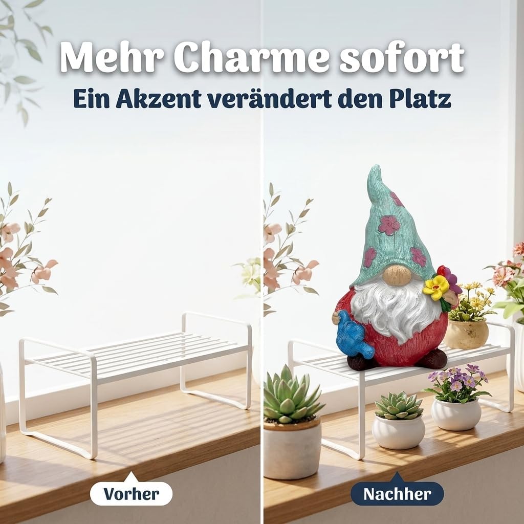 MIJOMA Gartenzwerg Gartengnom GNOME Dwarf Garten Dekoration Gartendeko Wichtel Zwerg für den Garten