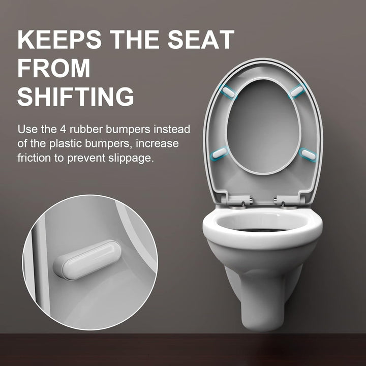 Ibergrif Toilettendeckel mit Absenkautomatik O WC Sitz Einfache Montage und Sauber,Klodeckel Quick-R