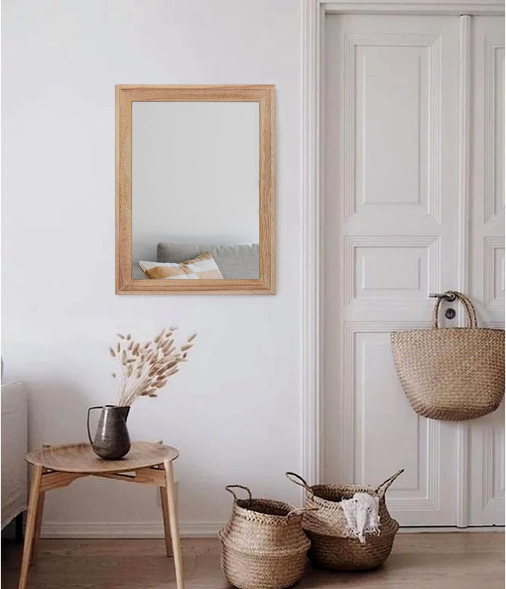 AAZZKANG Rustikaler Spiegel für Wand, rechteckig, Holzrahmen, Spiegel, gross, 50 x 40 cm, Bauernhaus