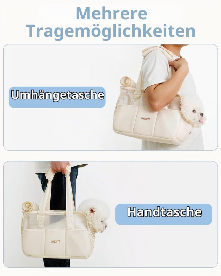 Hundetasche für Kleine Hunde, Katzen &amp; Kaninchen – Klappbare Tragetasche mit Sicherheitsverschluss,