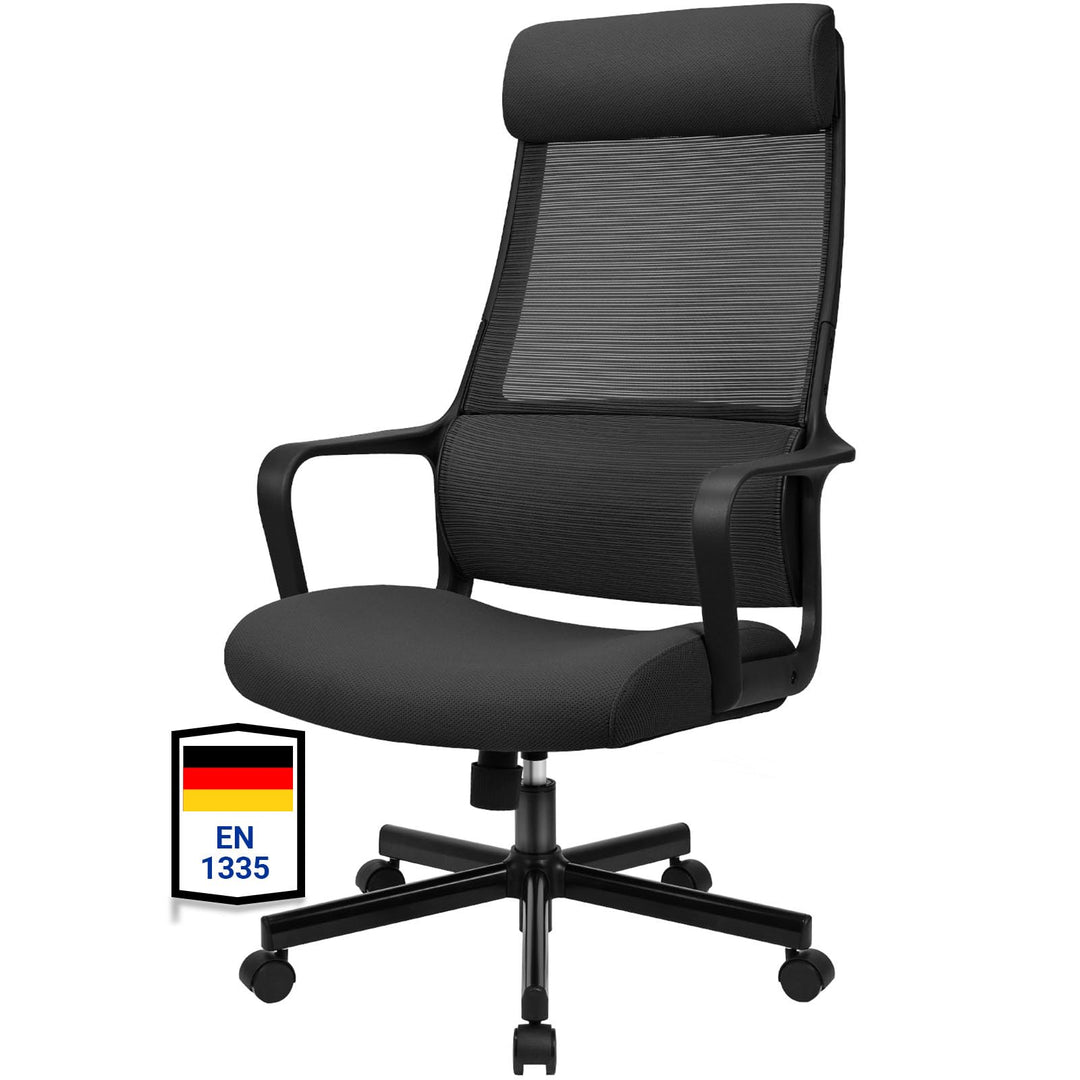 MELOKEA Bürostuhl Ergonomischer Bürostuhl, Mesh-Chefsessel mit Hoher Rückenlehne, Kopfstütze Verstel