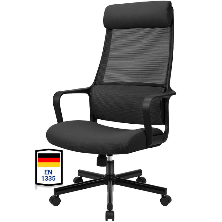MELOKEA Bürostuhl Ergonomischer Bürostuhl, Mesh-Chefsessel mit Hoher Rückenlehne, Kopfstütze Verstel