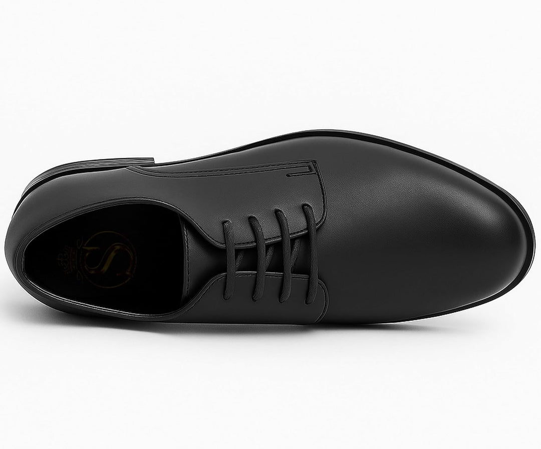 Festliche Matte Derby Schuhe zum Schnüren 35 EU Matt Schwarz, 35 EU Matt Schwarz