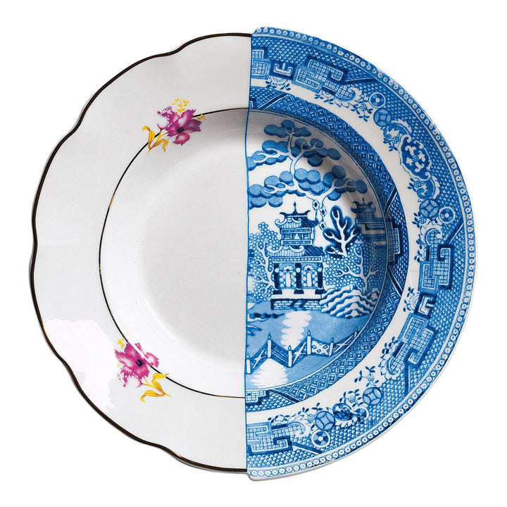 Seletti Suppenteller aus Porzellan, Ø 25,4 cm, Höhe 4,2 cm, Hybrid-Fillide