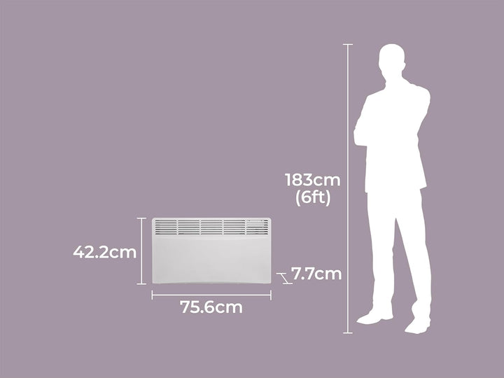 Adam Amba 2000W elektrischer Heizkörper in Weiss 2000 W, 2000 W