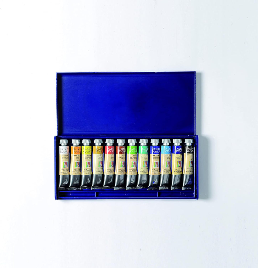 MAIMERI Gouache, Künstler Gouachefarbe, Kunststoffetui, Set, sortierte Farben, 12Stk - M2098335