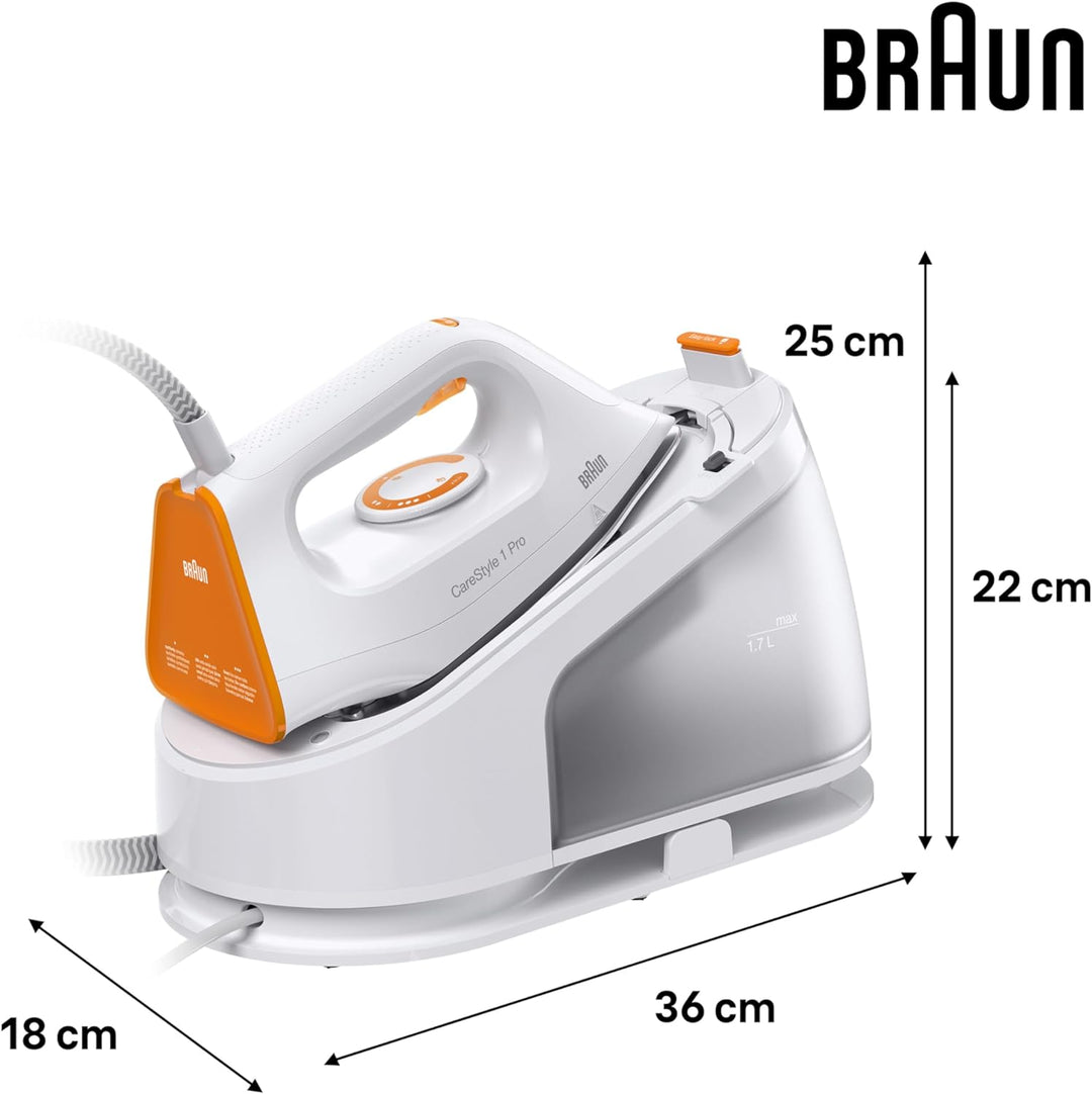 Braun CareStyle 1 Pro IS 1511 WH, Dampfbügelstation - Dampfbügeleisen mit FreeGlide 3D-Technologie,