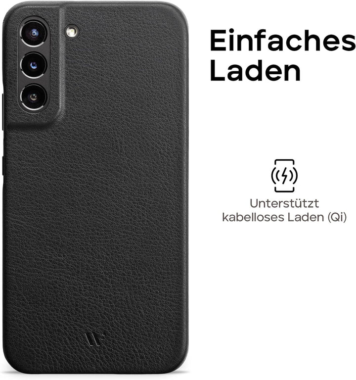 WIIUKA Hülle für Samsung Galaxy S23 Plus, Leder aus Deutschland, Lederhülle extra Dünn, Premium Hand