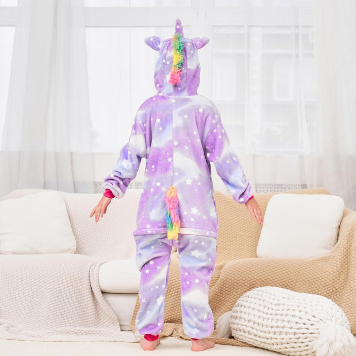 Weiche Einhorn Schlafstrampler Strampelanzug Einhorn Schlafoveralls für Mädchen 9-10 Jahre Violette