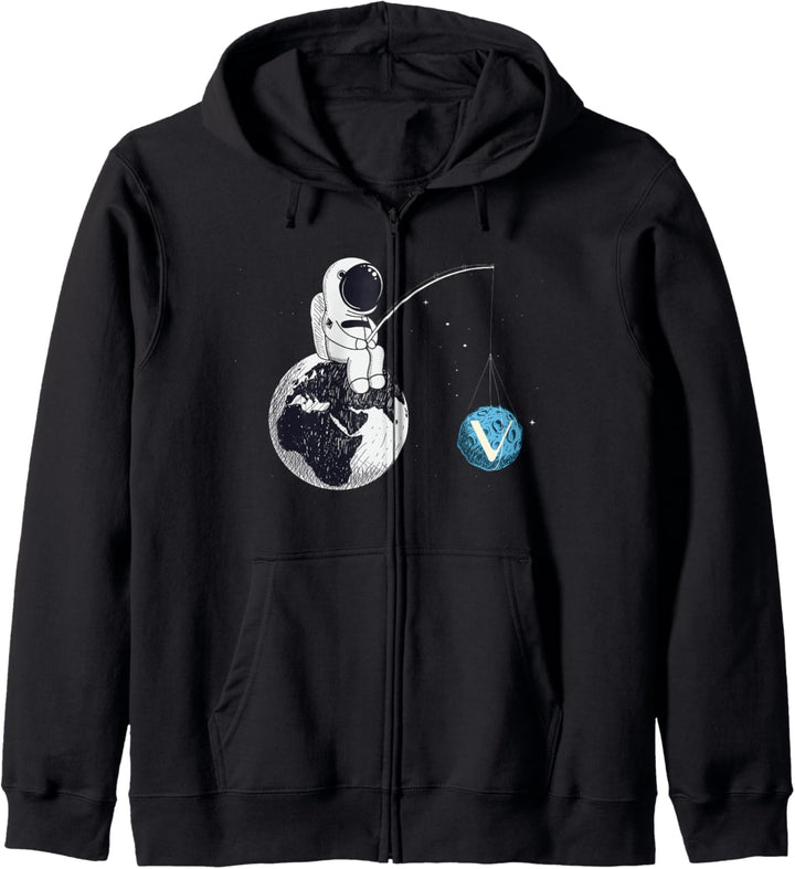 Cryptocurrency Talk - Vechain To The Moon Space Man Merch Kapuzenjacke