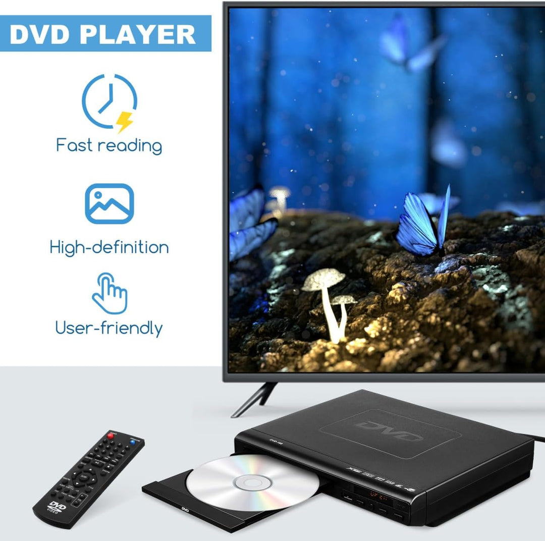 Housoutil Film-Player Videorecorder Mini-DVD-Player Cd-Player Für Zu Hause DVD-Player Für Den Fernse