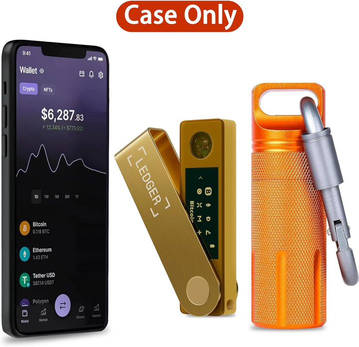 Aenllosi Tasche für Ledger Nano X/Nano S/Nano S Plus Hardware-Wallet,Orange.(Nur Tasche), Orange