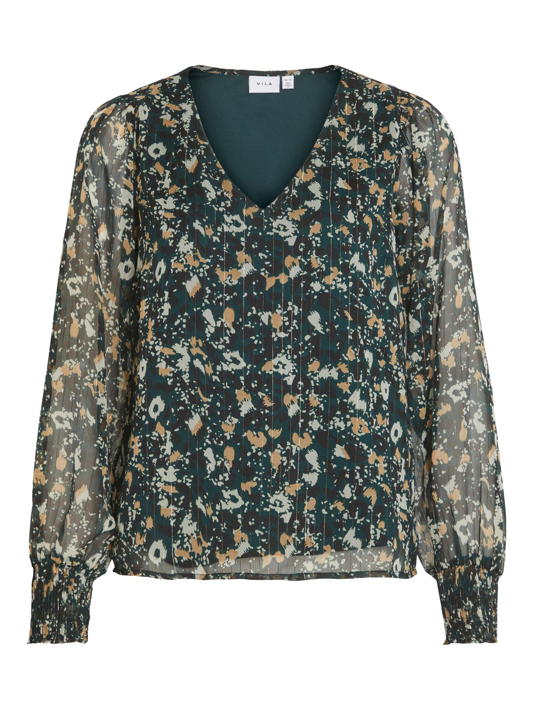 Vila Damen Vifalia ALA Ponderosa L/S Top/Lc Langarmbluse 34 Grün, 34 Grün