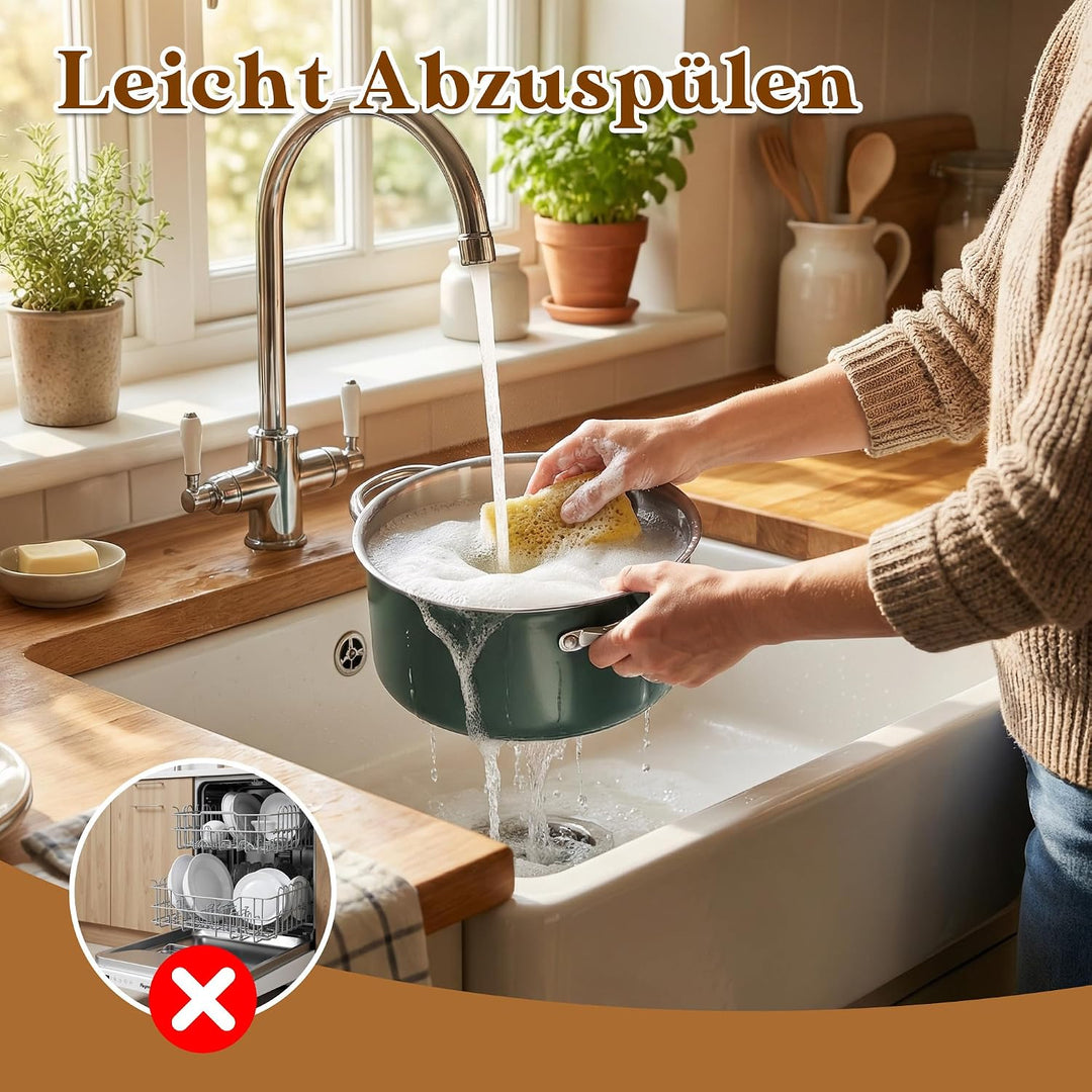 Kochgeschirr-Set aus Edelstahl, Kochtopf, Dampftopf, Suppentopf, Verdickter, Antihaftbeschichtete Ke