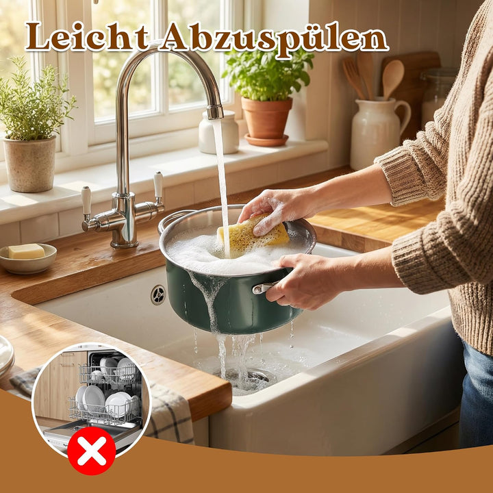 Kochgeschirr-Set aus Edelstahl, Kochtopf, Dampftopf, Suppentopf, Verdickter, Antihaftbeschichtete Ke