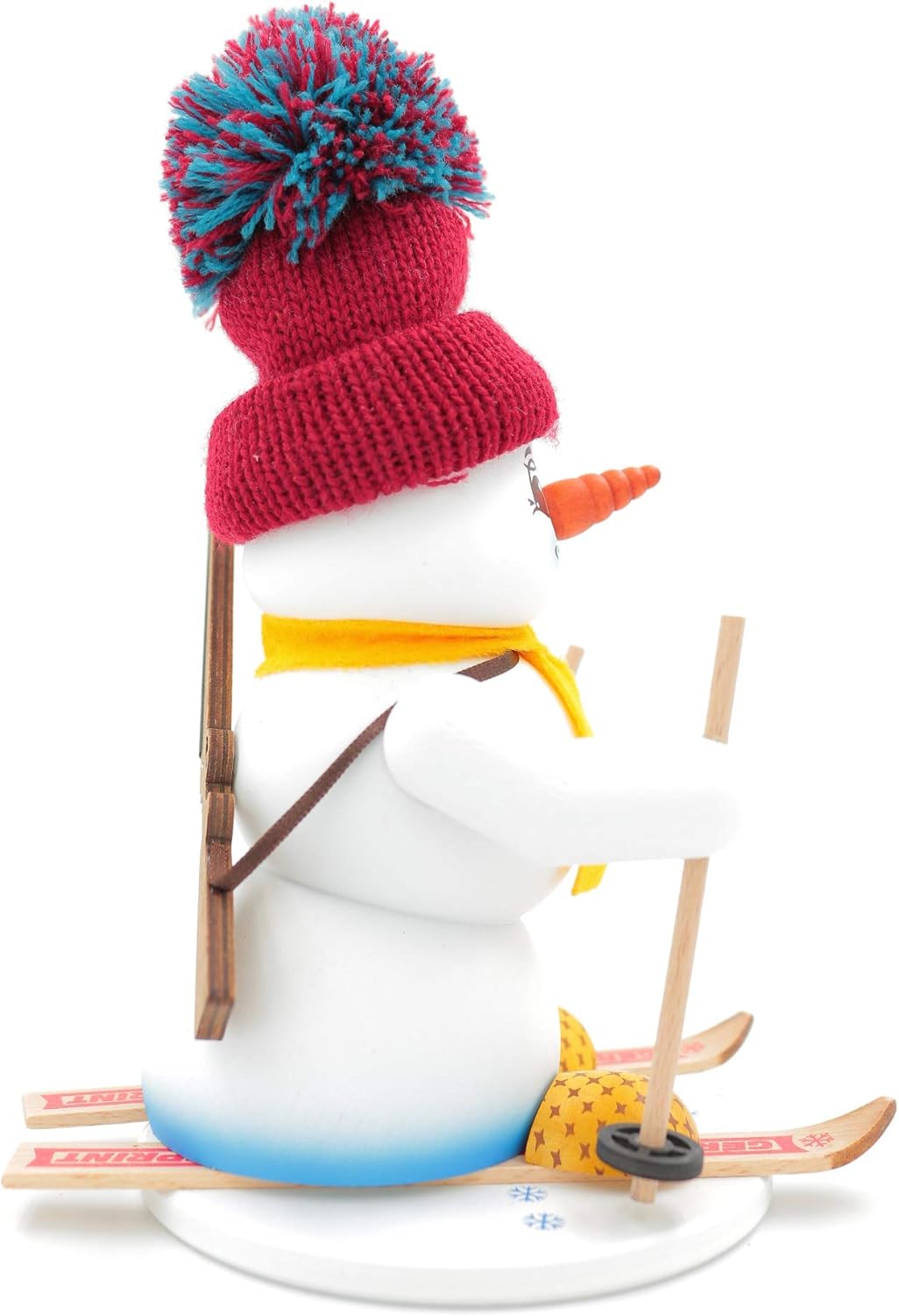Kuhnert - Erzgebirgische Holzkunst Räuchermann Räucherfigur Schneemann 19cm - Biathlon, Biathlon