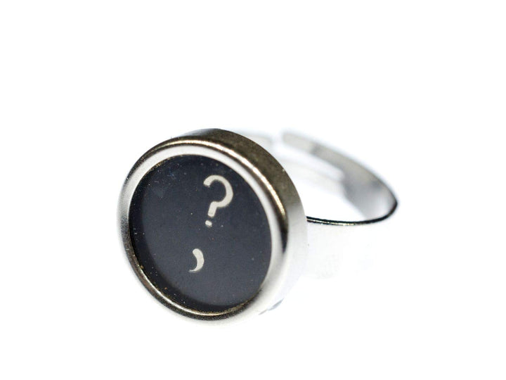 Miniblings Ring Taste ? Schreibmaschinentaste Vintage Taste Upcycling schwarz - Handmade Modeschmuck