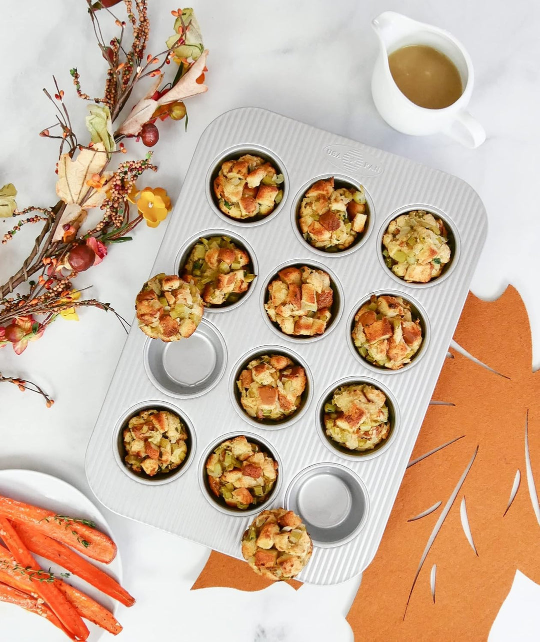 USA Pan Backformen Muffinform 12 Well 2 Stück aluminierter Stahl, Standard-Muffin, 12 Mulden, 2 St&amp;