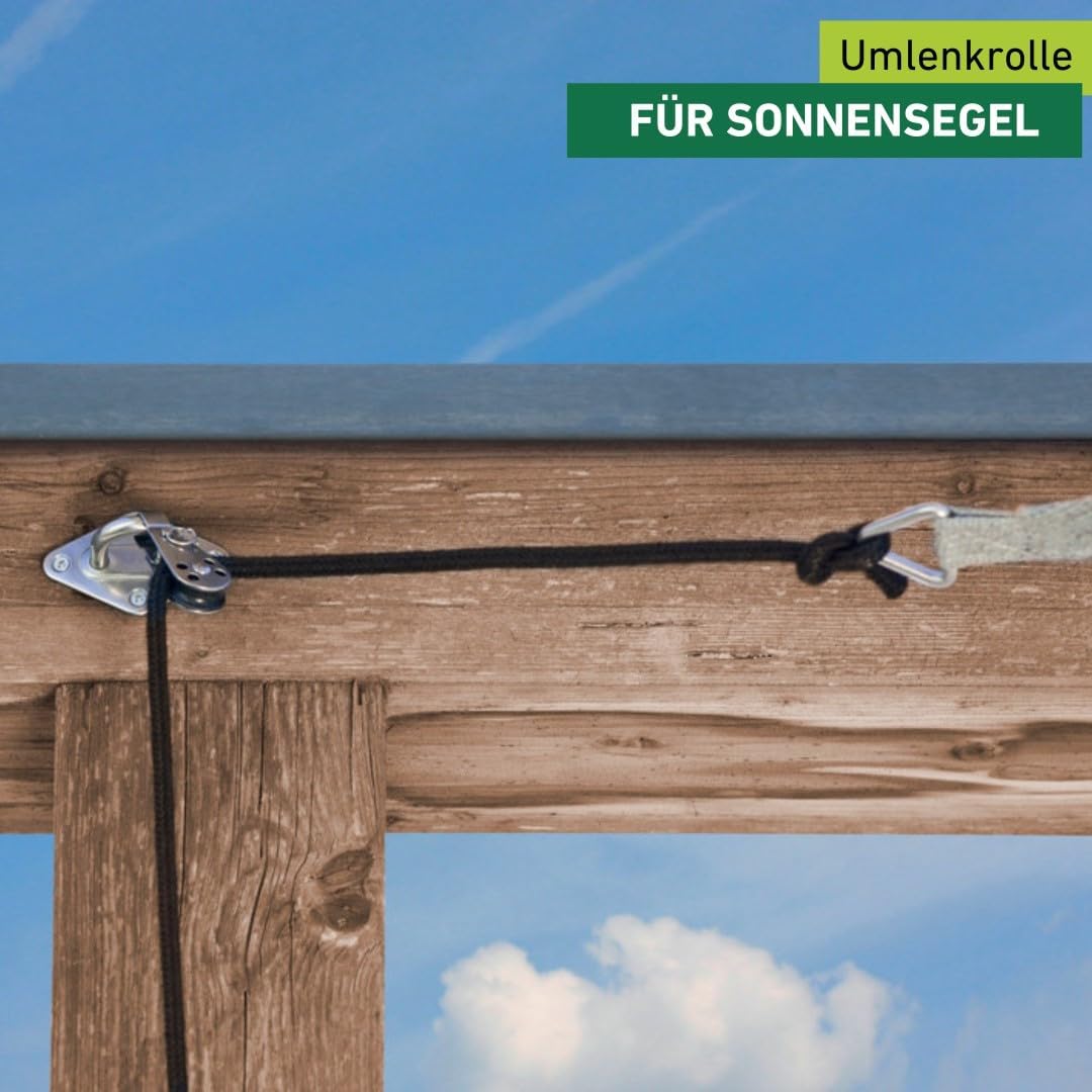Windhager Seilzugset für Sonnensegel, Zubehörset für Sonnenschutz, Komplettset, Montageset, 10897 Si