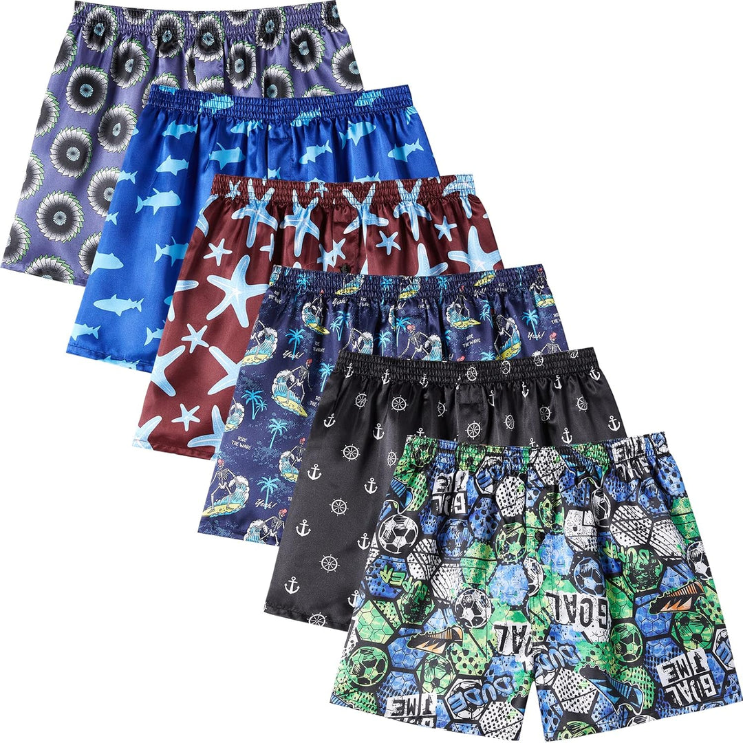 JupiterSecret Herren Satin Boxershorts Pack Unterwäsche, Silk Feeling Schlafshorts mit elastischem B