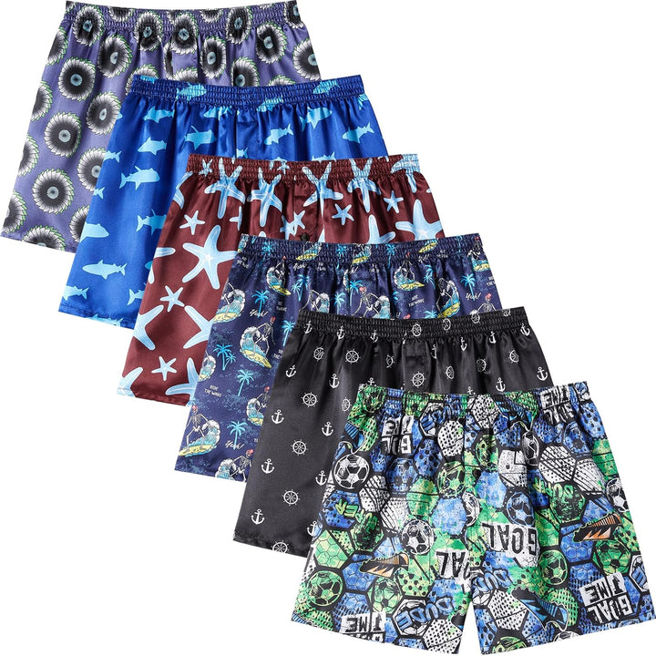 JupiterSecret Herren Satin Boxershorts Pack Unterwäsche, Silk Feeling Schlafshorts mit elastischem B