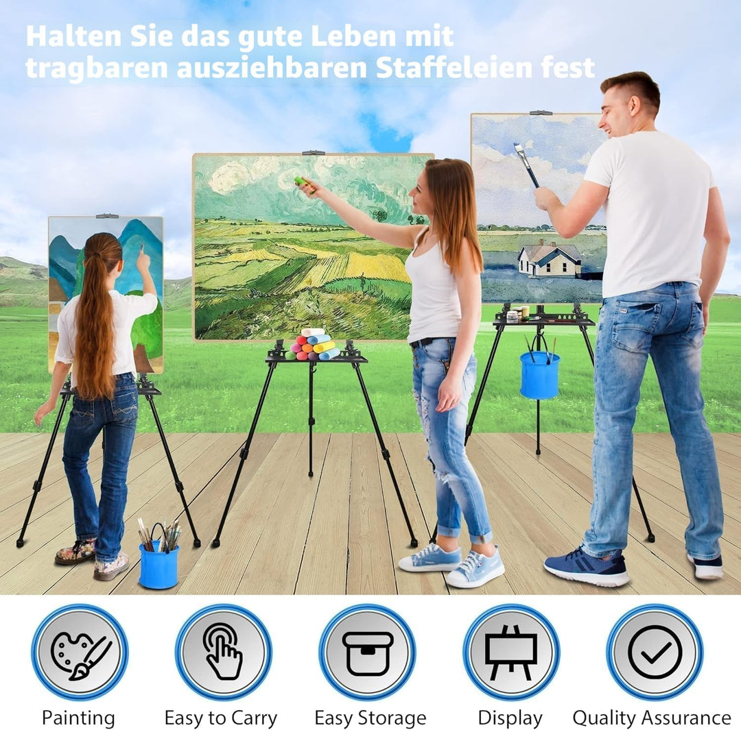 VAIIGO Staffelei gross L 52-162cm, Atelierstaffelei, Künstler Staffelei, Verstellbare Staffelei, Fel