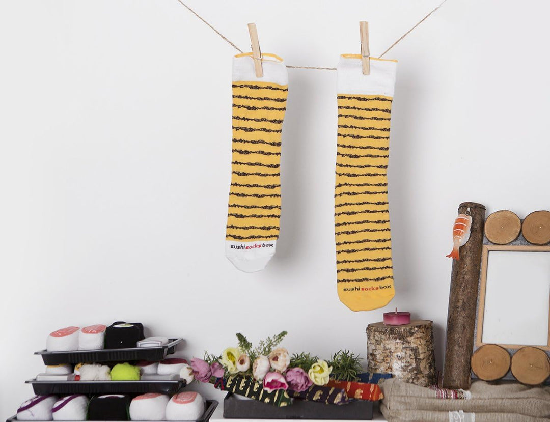 Rainbow Socks - Damen Herren - Sushi Socken Tamago Lachs 3x Maki - 5 Paar S Mehrfarbig, S Mehrfarbig