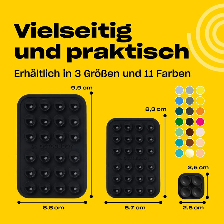 OCTOBUDDY Classic MAX - Silikon-Saugnapf Halterung fürs Handy - rutschfeste Saugnapfhalterung für iP
