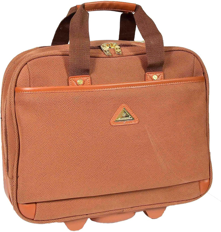House Of Leather Reisetasche Organizer Pilotenkoffer mit Rollen Wildlederimitat Aktentasche Stil Cad