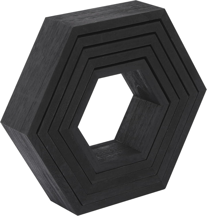 Sechseckige Wandregale Wabenförmige Regale 5er-Set Wandmontierte Holzregale im Landhausstil Wand-Auf