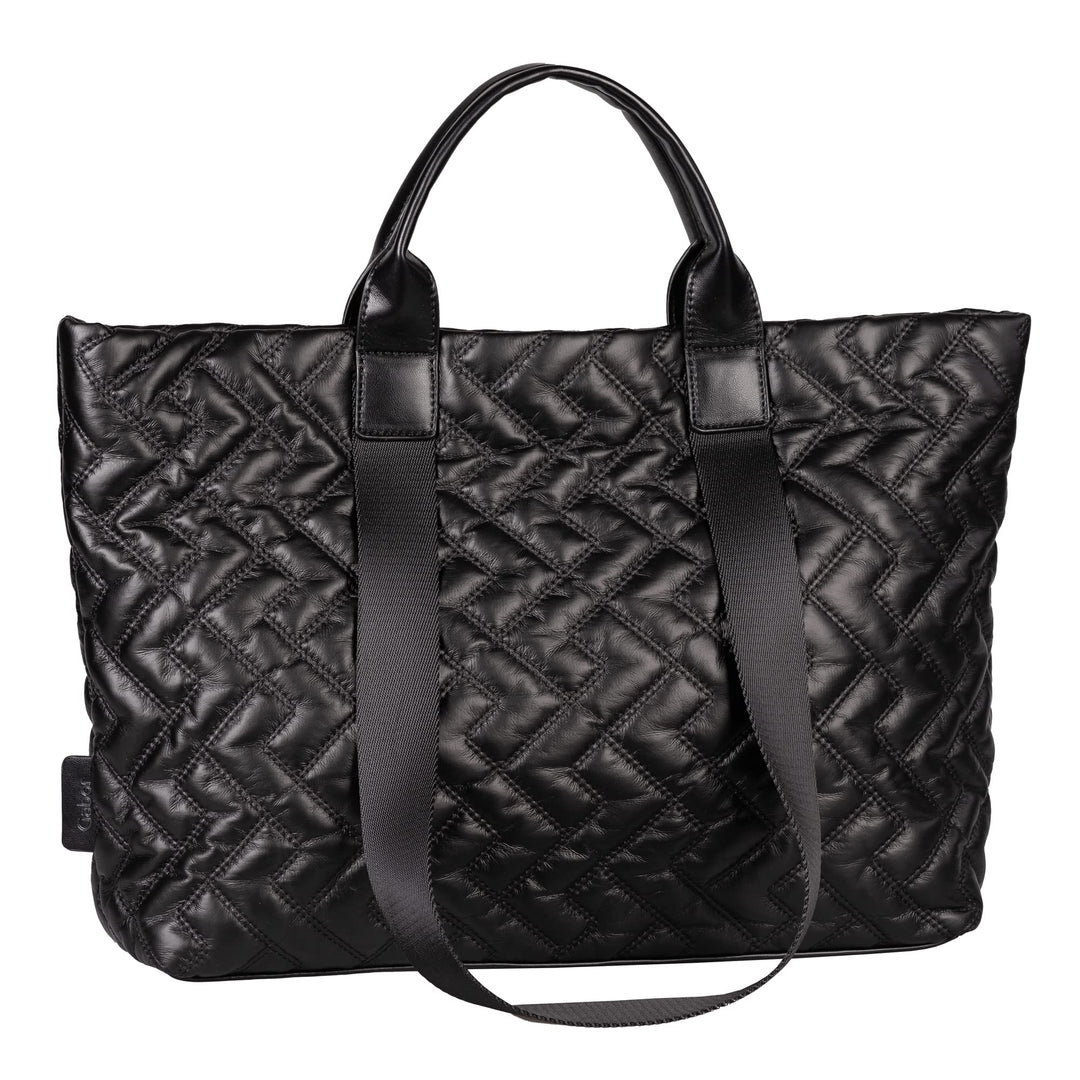 camel active Damen Gabor Bags Haley Shopper Umhängetasche Reissverschluss Gross Silber Schwarz, Schw