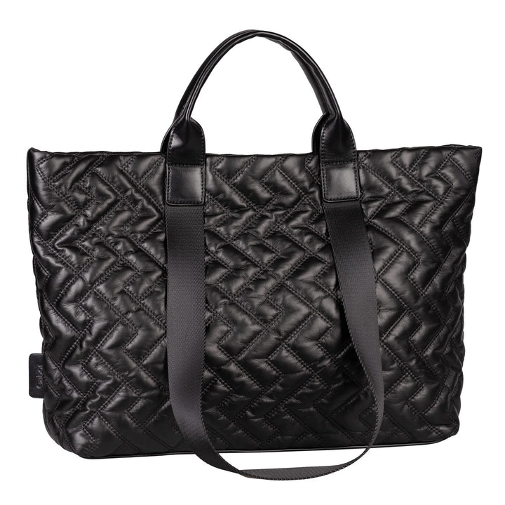 camel active Damen Gabor Bags Haley Shopper Umhängetasche Reissverschluss Gross Silber Schwarz, Schw