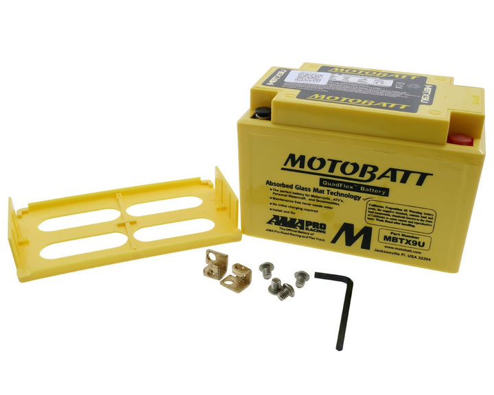MOTOBATT Batterie 12 V 10,5 Ah (MBTX9U) [wartungsfrei &amp; versiegelt] kompatibel für Honda VT 600 C PC