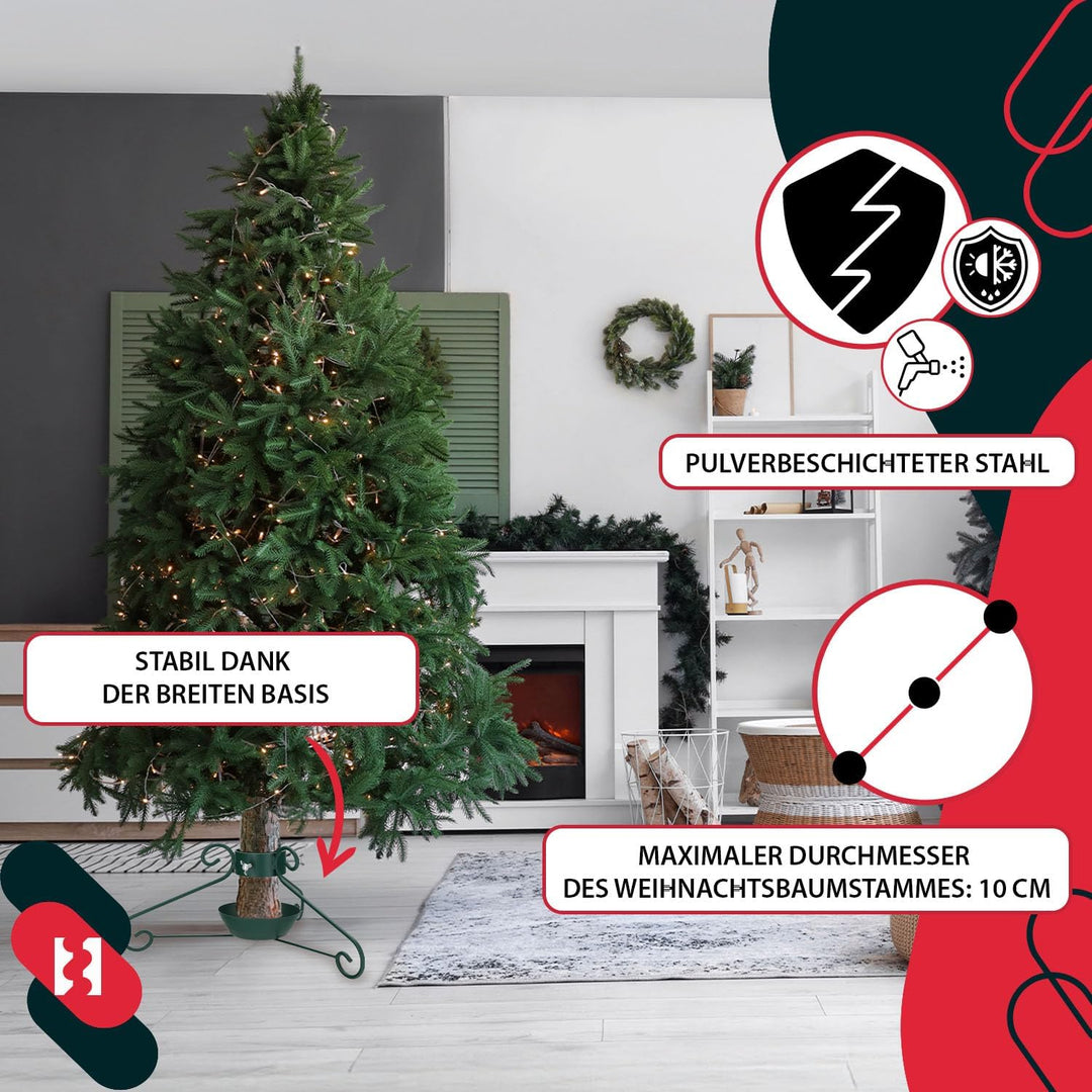 KOTARBAU® Weihnachtsbaumständer mit Wassertank Grün dekorative Christbaumständer Tannenbaumständer m