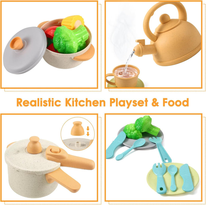 Kinderküche Zubehör, Matschküche Kinder Outdoor, spielküche zubehör, Topfset für Rollenspiele -Gesch