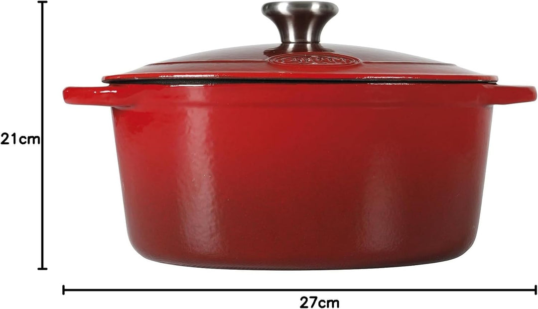 Sitram 710839 Schmortopf Gusseisen, Creme/Rot, Gusseisen, Rouge/Crème, 27 x 21 x 11,5 cm, 27 x 21 x