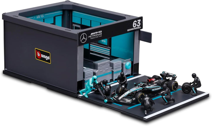 1:43 F1 Mercedes Amg W15 2024 Pit Pass Diorama Russell